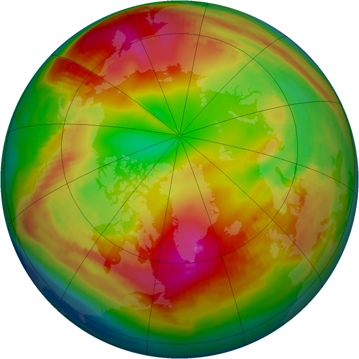 Arctic ozone map for 21 January 1982